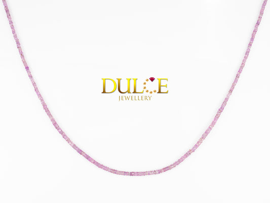 18K Gold Pink Sapphire Adjustable Necklace