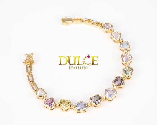 18K Gold Sapphire & Spinel Bracelet