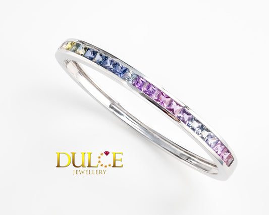 9K Gold Sapphire Bangle