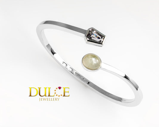 Star Sapphire & Spinel Silver Bangle (SBANS&SP2)