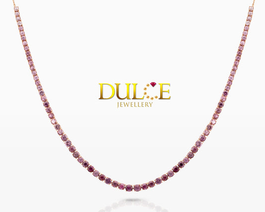 14K Gold Pink Spinel Necklace