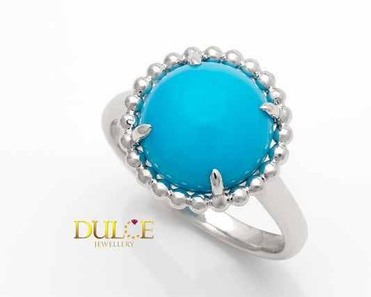 9K Gold Sleeping Beauty Turquoise Ring