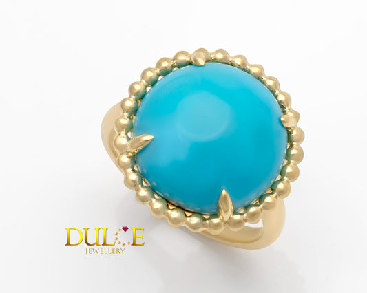 9K Gold Sleeping Beauty Turquoise Ring