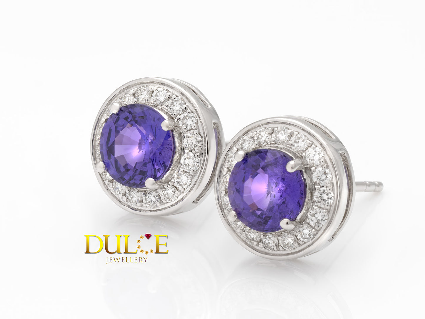 18K Gold Sapphire Diamond Earrings