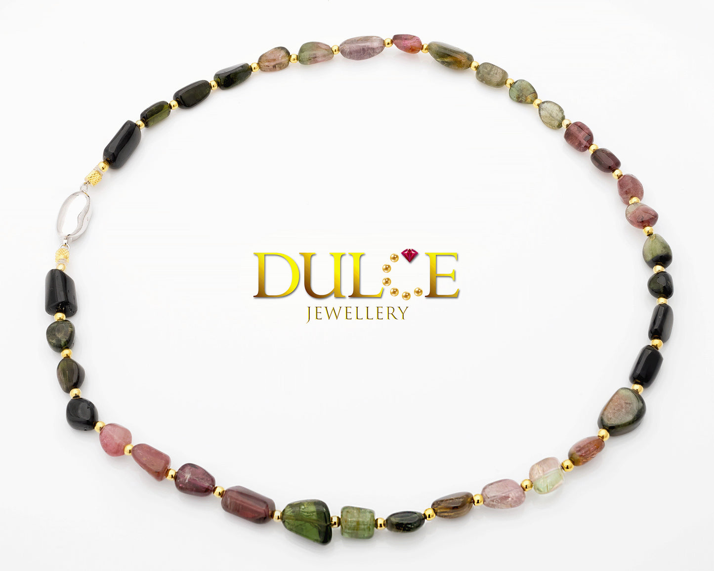 Silver Clasp Tourmaline Necklace