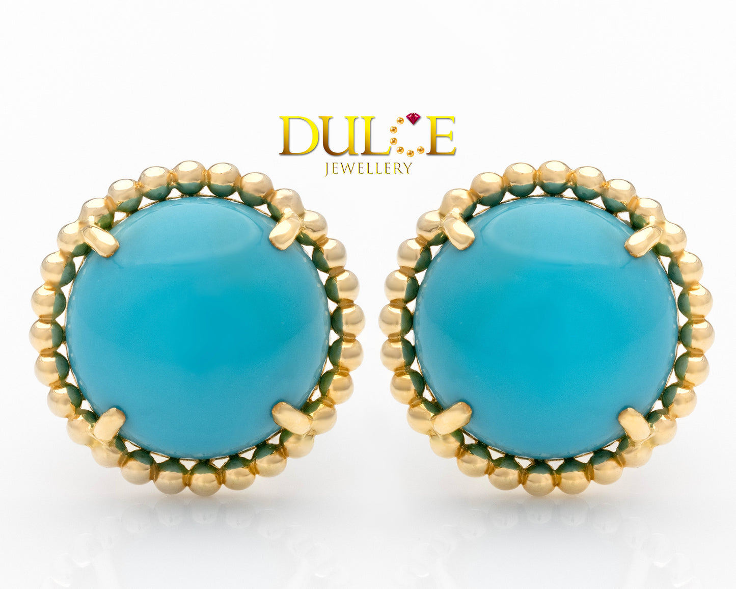 9K Gold Sleeping Beauty Turquoise Earrings