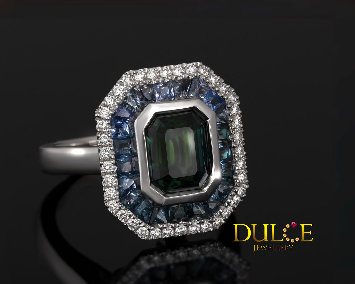 18K Gold Spinel & Diamond Ring