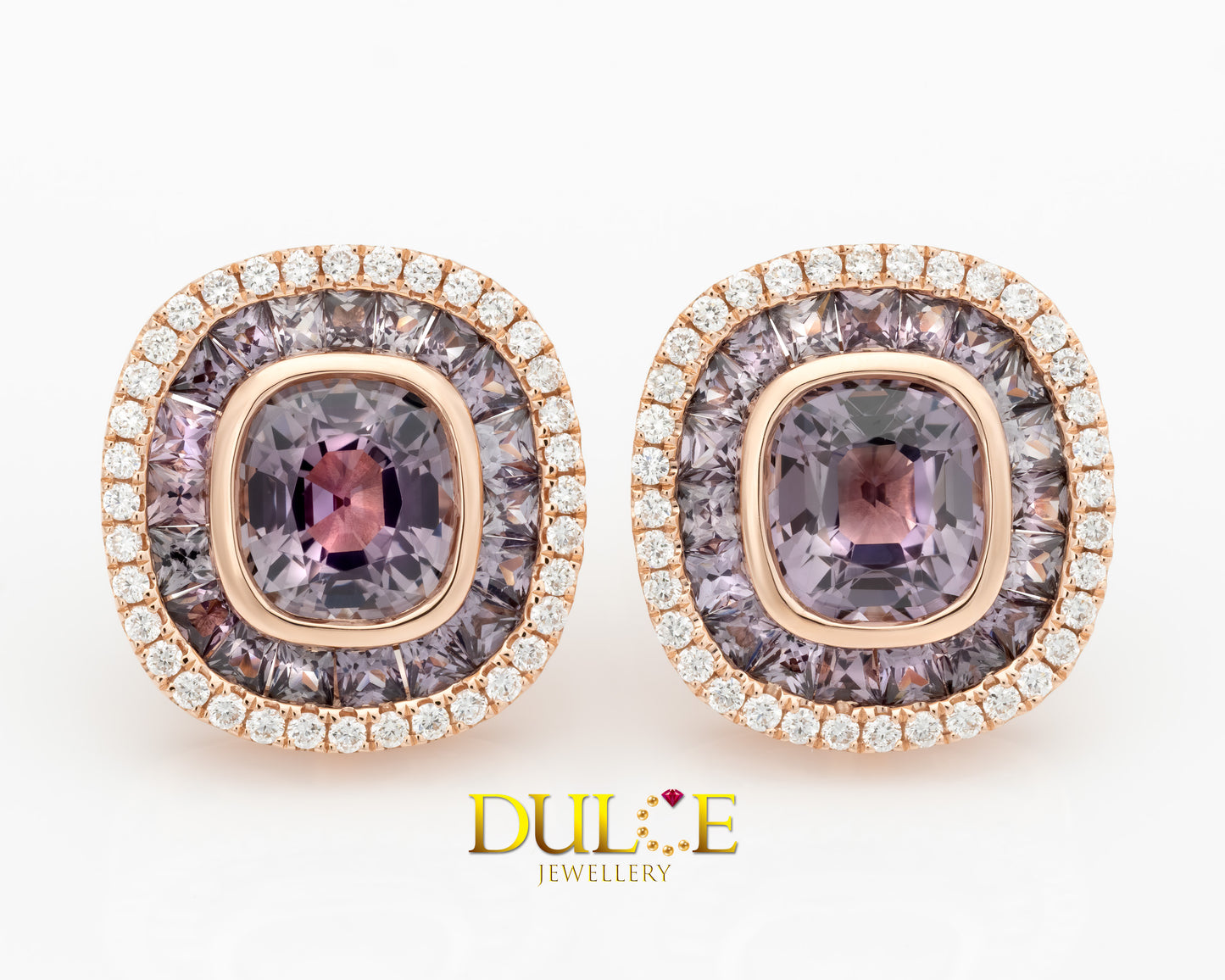 18K Gold Spinel & Diamond Earrings