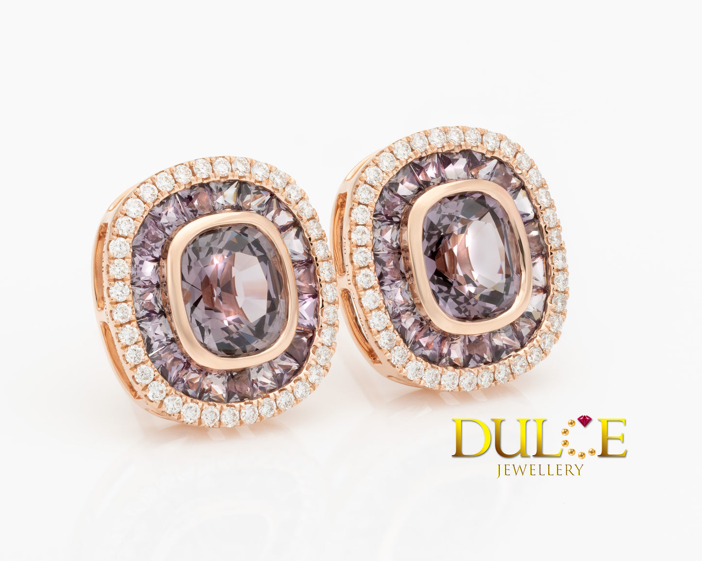 18K Gold Spinel & Diamond Earrings