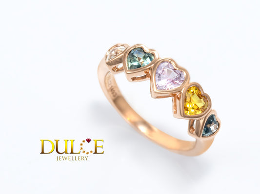 18K Gold Multi-color Sapphire Ring (GRSAP1483)