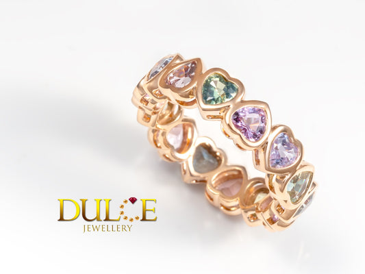 18K Gold Multi-color Sapphire Ring (GRSAP2932)