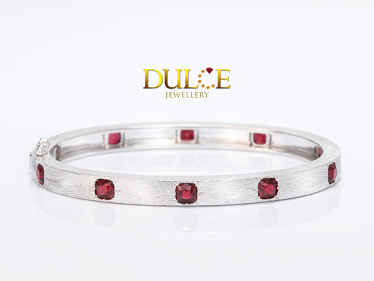 18K White Gold Red Spinel Bracelet (2873)